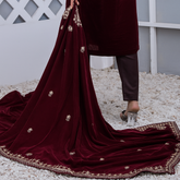 Regal Sapphire Velvet Shawl